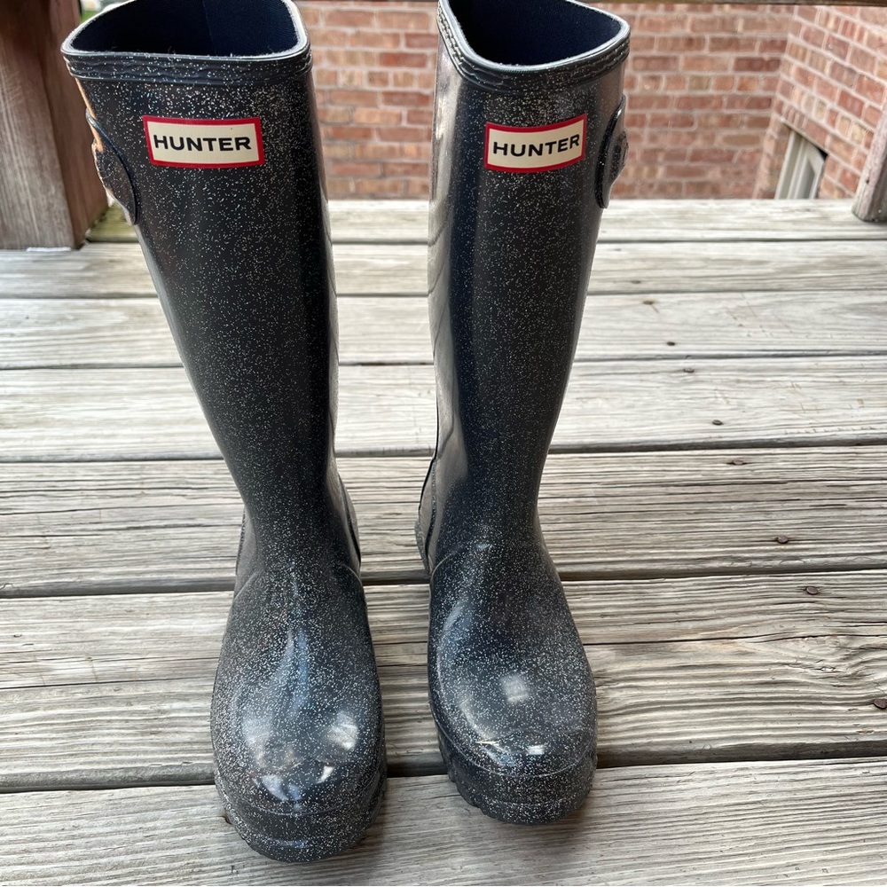 Grey glitter hunter boots - Picture 3 of 6